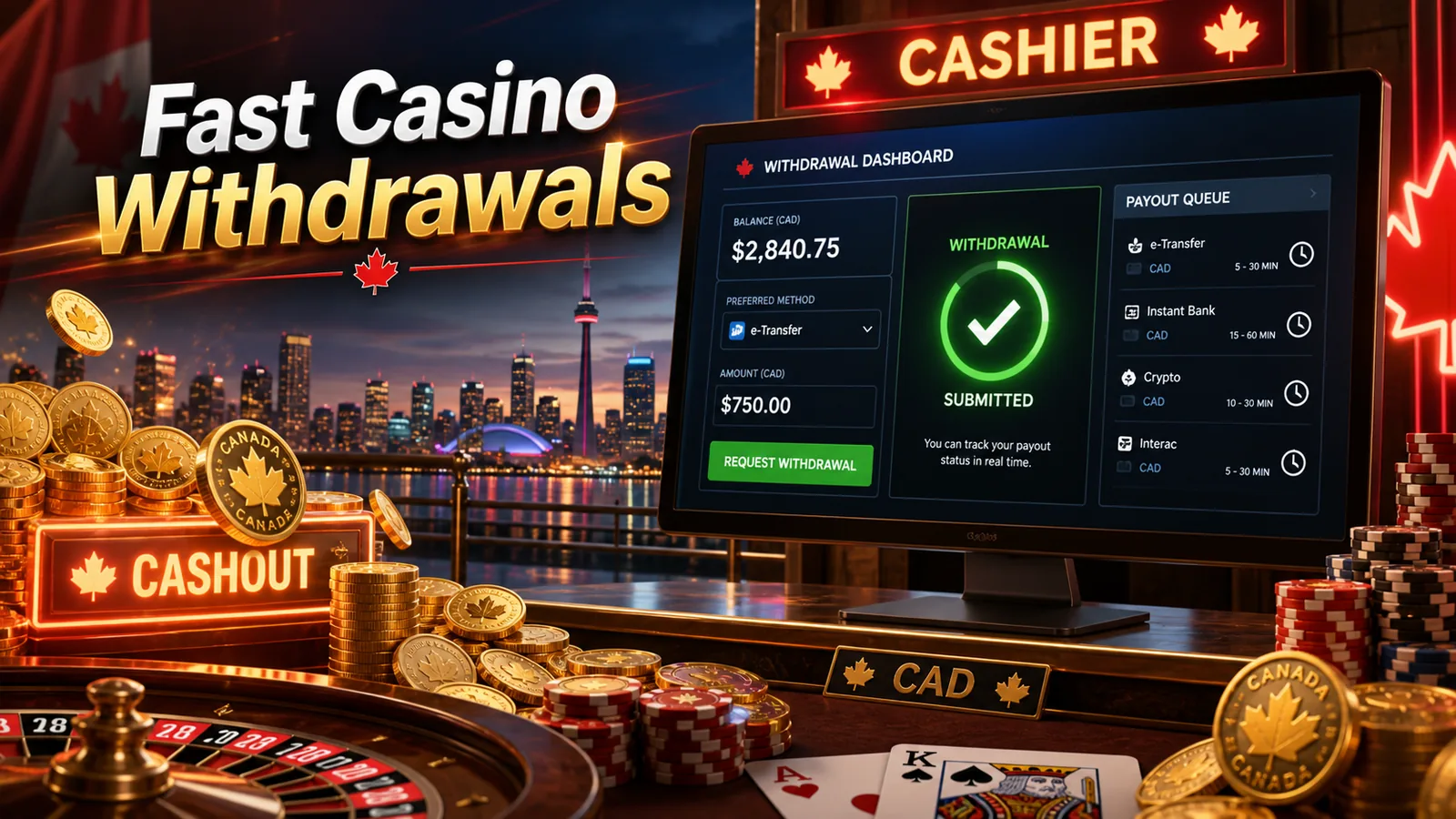 Fastest Withdrawal Online Casino Canada content banner